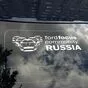 Белая наклейка Ford Focus Community Russia размером 30 х 8 см на заднем стекле автомобиля. Спасибо вам за фото!