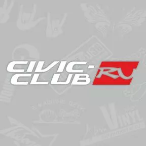 бело-красная виниловая наклейка Civic club