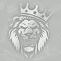 серебристо-серая наклейка Лев в короне