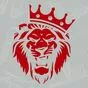 красная наклейка Лев в короне