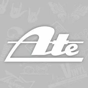 белая наклейка с логотипом Ate