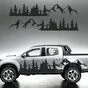 Комплект из двух наклеек на борта авто путешественника с графичным изображением леса и гор